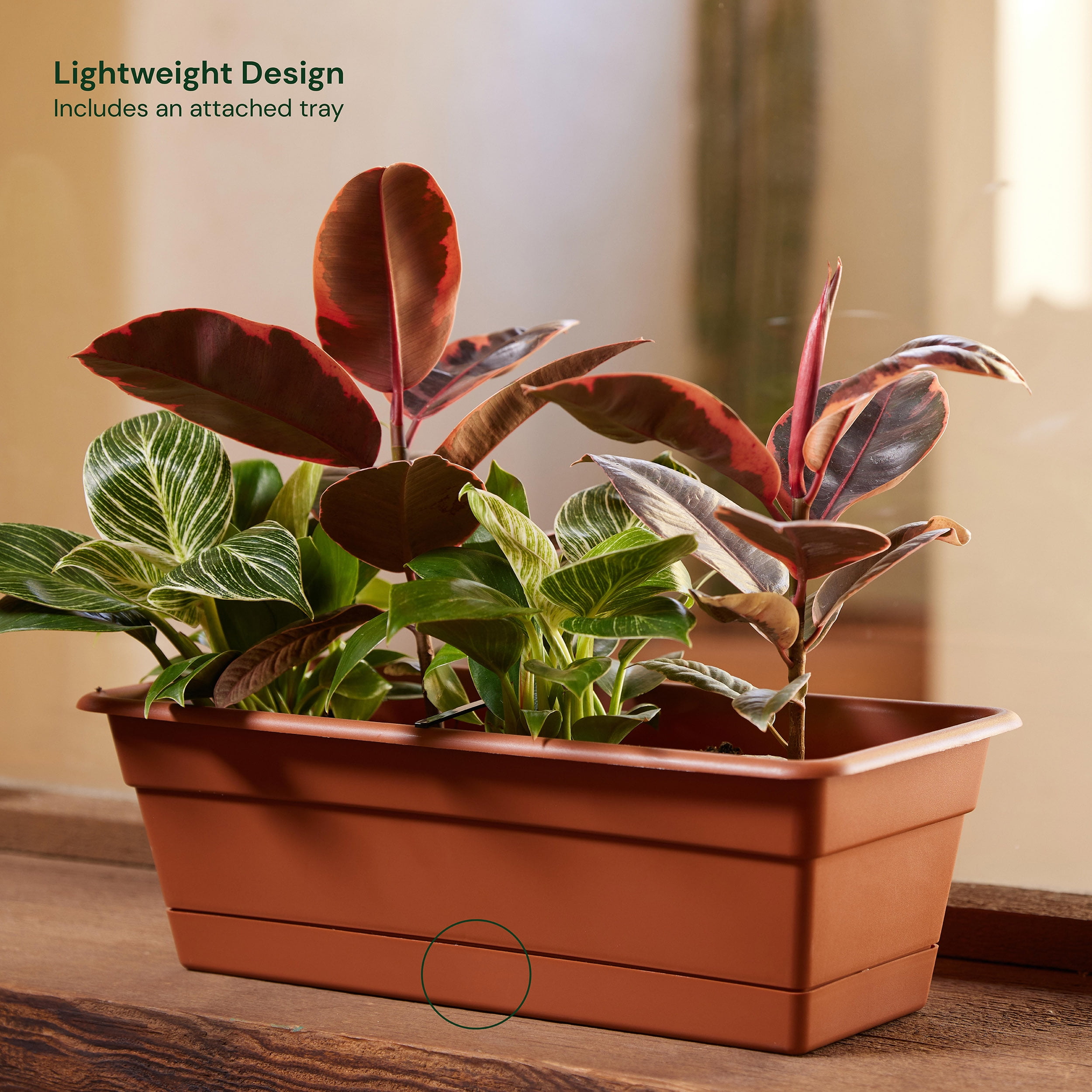 Bloem 18-in Wide Dura Cotta Resin Window Box Planter - Terra Cotta Color