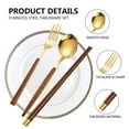 thumbnail image 3 of travel utensils with case, Healthy & Eco-Friendly 3pc Chopsticks, Fork, Spoon, Portable Utensils Set, reusable - Style:Style 4;, 3 of 5