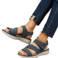 thumbnail image 3 of HAJWOH Orthopedic Casual Sandals for Women Arch Support Summer Flat Sandals Breathable Slip on Non Slip Walking Shoes Vacation Beach 2026 Orthopedic Shoes Blue 38, 3 of 4