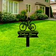 thumbnail image 4 of Handmadetneonsign Cyclist Memorial Metal With Stake, Biker Metal Name Sign Stake, Cyclist Metal Stake Decor 45555, 4 of 5