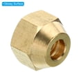 thumbnail image 4 of Uxcell 1/4 SAE Brass Flare Nut, 5 Pack 45 Degree Copper Flared Tube Fitting Brass Pipe Fitting Cap with Tape Glossy, 4 of 6