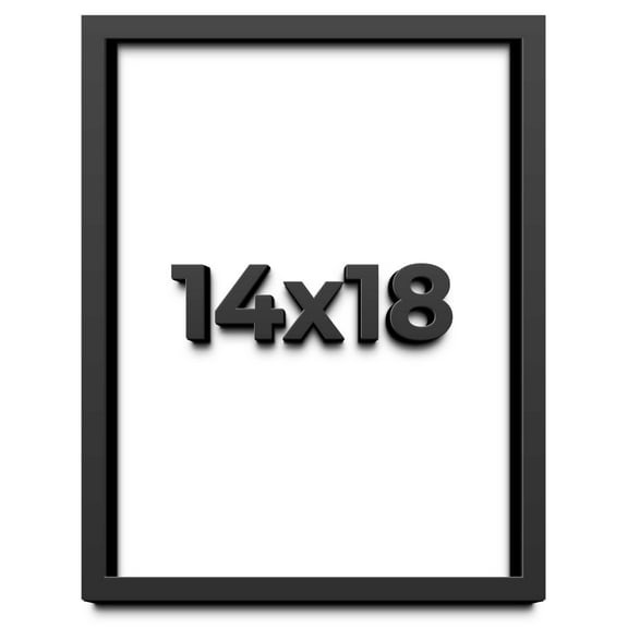 14x18 Shadow Box Frame Black | 1 inches Deep Real Wood Contemporary Shadowbox Display Frame | UV