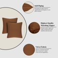 thumbnail image 6 of A1HC Set of 2 Luxurious Soft Velvet Throw Pillow Covers Only, 22"x22", Burnt Caramel, Decorative Cushion Covers with Hidden YKK Zipper for Sofa or Bed, 6 of 7