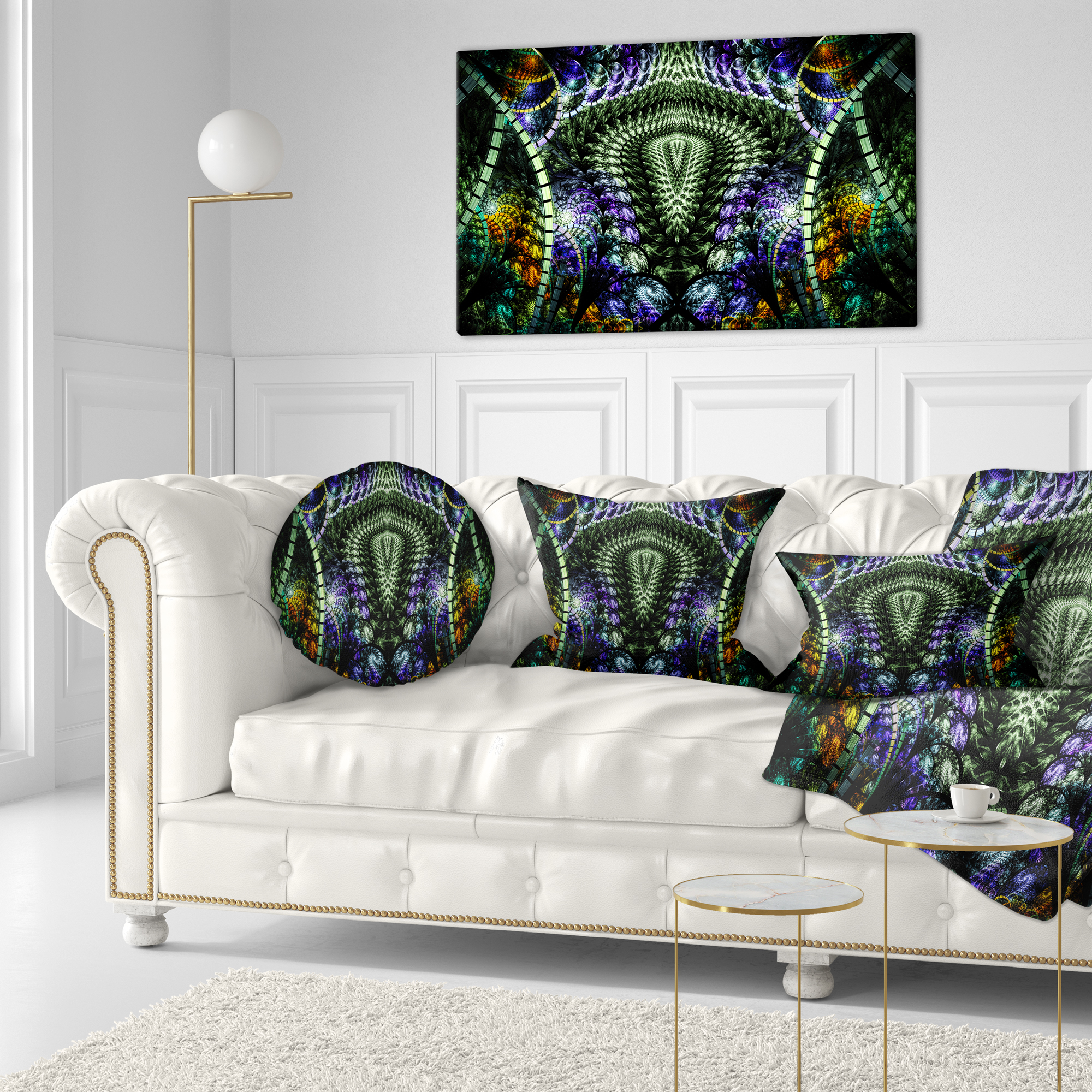 Designart 12" x 20" Multi-color Polyester Throw Pillow