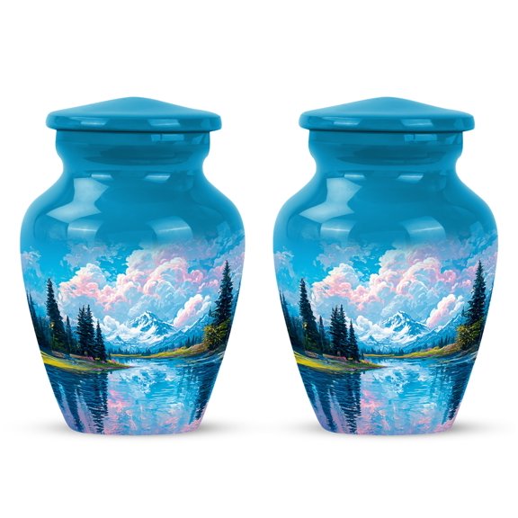 Yatskia Mountains Little Memorial Keepsake Urns for Human Ashes Adult Male and Female, Small Memorial Urn for Ashes Adult Dad, (Classic Pack of 2, 3 Inch)