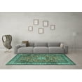 thumbnail image 3 of Ahgly Company Machine Washable Indoor Round Persian Turquoise Blue Traditional Area Rugs, 8' Round, 3 of 4