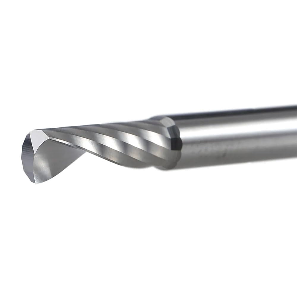 Gamvdout 1pc CNC Router Bit Engraving Cut 3.175 /4/6 Shank Single Flute Milling Cutter Spiral End Mill Woodworking Aluminum