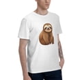 thumbnail image 6 of Animal Men's T-Shirt Cotton 100% Summer Tops Fashion Casual Cute Sloth Short Sleeves for Men Women Round Collar Top Tees, 6 of 6