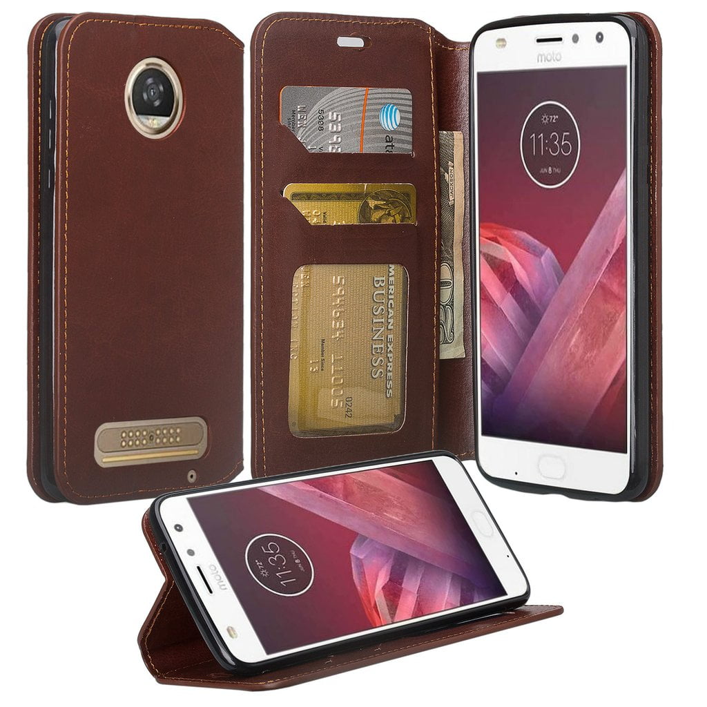 Motorola Moto Z2 Play Case, Moto Z2 Play Wallet Case, Slim