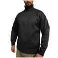 thumbnail image 4 of TFEOQRY Men's Turtleneck Sweater Loose Thickened Thermal Knitted Long Sleeve Pullover Casual Fall Winter Warm Tops Black, 4 of 5