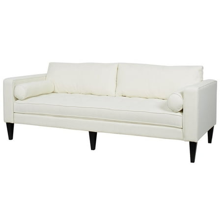 Brika Home Sofa With Bolster Pillows In Antique White Brika Home Sofa With Bolster Pillows In Antique White