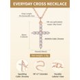 thumbnail image 6 of FindChic Dainty Cross Necklace for Women, Rose Gold Plated Cubic Zirconia Medium Cross Faith Pendant Necklaces Religious Jewelry Gift, 18" + 2", 6 of 10
