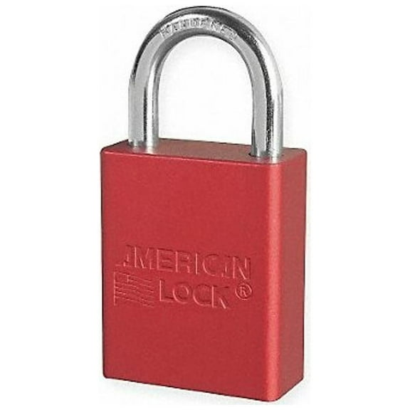 American Lock Lockout Padlock,KA,Red,1-7/8"H A1105KARED