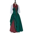 thumbnail image 2 of Christmas Caroler Dress Set Women Highland Scottish Plaid Dress Civil War Southern Belle Gown, 2 of 7