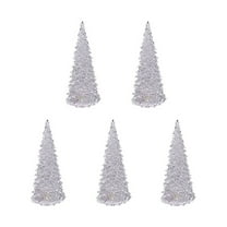 5 Pcs Colorful Christmas Tree Lamp, Enchanted Light Up 7 Colors Changing Lights, Christmas Table Centerpieces Decorations White 2.95 Inch