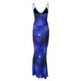 thumbnail image 3 of Maxi Skirt Set Floral Print Halter Top Maxi Skirt Going Out Outfits for Women Blue S, 3 of 7
