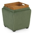 thumbnail image 6 of Furniture of America Cheri Modern Chenille Tray Top Storage Ottoman, Green, 6 of 21