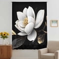 thumbnail image 3 of Gorgeous Flowers Sheer Curtains 96 Inches Long, White Gold Floral Botanicals Black Light Filering Curtains, Privacy Drapes Simi Floor to Veiling Curtain for Living Room Bedroom Large Window Treatment, 3 of 9