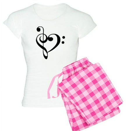 

CafePress - Black Music Heart - Women s Light Pajamas