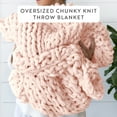 thumbnail image 2 of Blush Chunky Knit Throw Blanket, One Size, by Noble Linens, 2 of 7