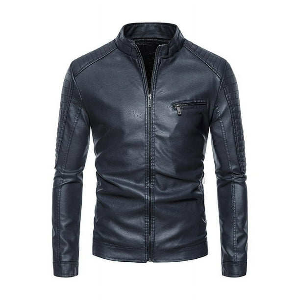 Chaqueta europea y americana, chaqueta de cuero de PU de otoño, chaqueta de cuero de moda para hombres, jóvenes, motocicletas, delgada, para hombres