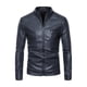 thumbnail image 1 of Chaqueta europea y americana, chaqueta de cuero de PU de otoño, chaqueta de cuero de moda para hombres, jóvenes, motocicletas, delgada, para hombres, 1 of 5
