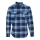 thumbnail image 1 of Burnside - Camisa de franela de manga larga teñida en hilo para hombre, azul/blanco, 3XL Burnside 8210, 1 of 1
