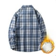 thumbnail image 4 of Goodeals Clearance,Men's Flannel Jacket Casual Long Sleeve Plaid Shirts Winter Fleece Lined Jackets Sherpa Button Down Shacket for Men(Dark Blue,XXXL), 4 of 4