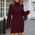 thumbnail image 5 of Arlun Womens Oversized Mini Sweater Dress Turtleneck Batwing Long Sleeve Ribbed Knit Loose 2025 Fall Winter Casual Pullover Short Dress Soft Comfort Stylish Outfits XXXL, 5 of 7