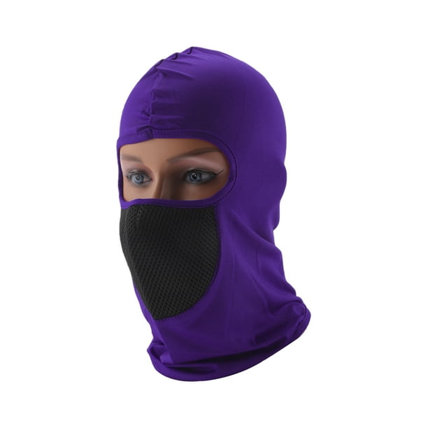 Máscara facial de malla Unique Bargains, cubierta facial de poliéster, protección solar, transpirable, púrpura, 1 pieza
