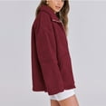 thumbnail image 5 of Xyxonk Women Winter Warm Fuzzy Fleece Sherpa Jacket Long Sleeves Zipper Thickened Coat 2025 Casual Jackets with Pockets Stand Collar Outwear,Wine L, 5 of 6
