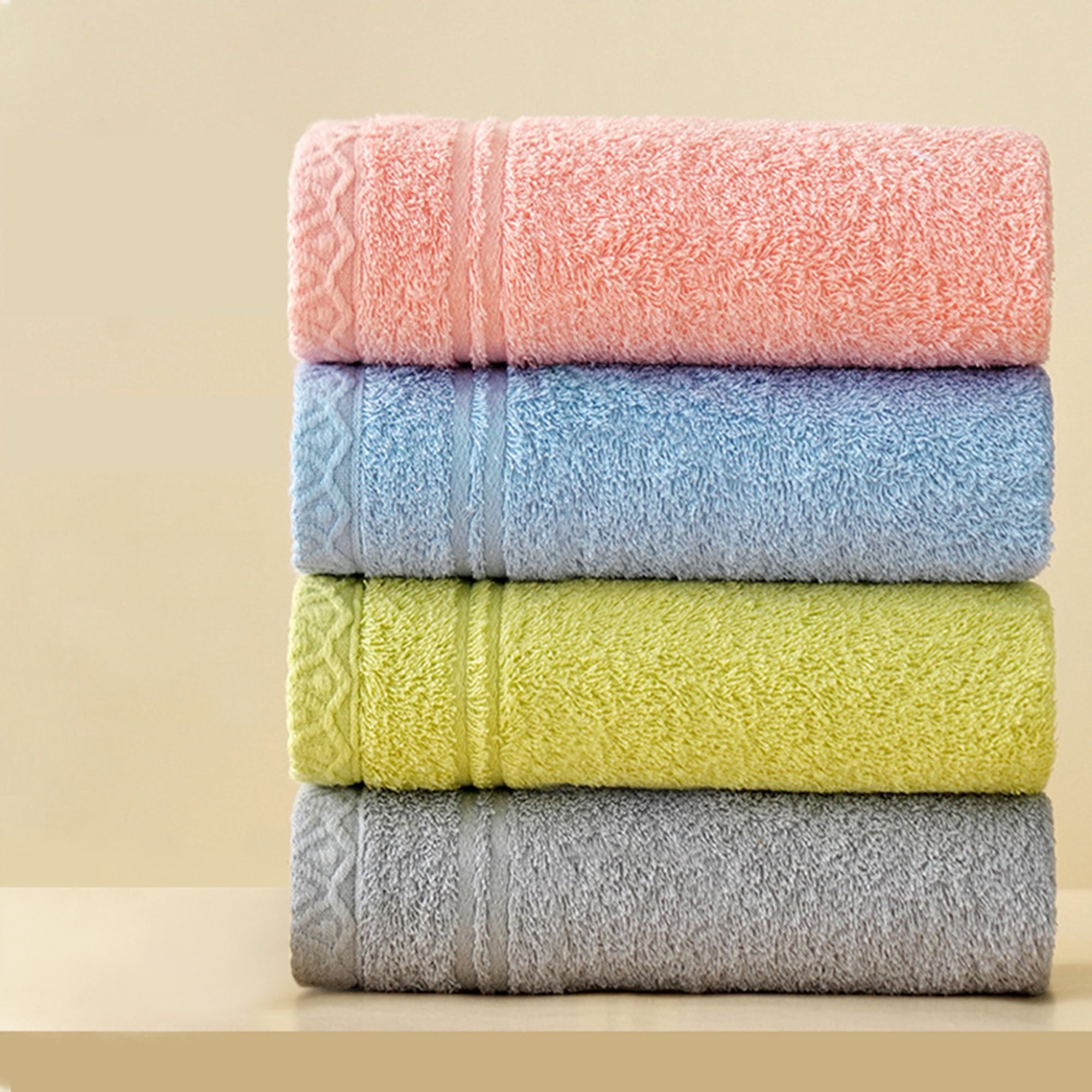 Unique Bargains Cotton Hand Towels Solid Soft Absorbent Towels Light Pink 2-Piece