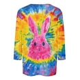 thumbnail image 5 of VgaVtl 3/4 Sleeve T-Shirt for Women Easter Plus Size Womens Tops Casual Regular Pull on Fashion Going Out Tie-Dye Tops,S, 5 of 6