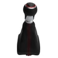 thumbnail image 2 of Gear  Handball, Comfortable Better Grip Decorative Ergonomic White Lettering Colorfast 6 Speed Shifter Knob  For LHD Vehicles Red Ring, 2 of 8