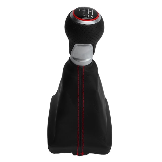 Perilla de cambio de marchas de 6 velocidades para automóvil Letras blancas Reemplazo ergonómico para A6 C6 2004-2011 LHD Anillo rojo