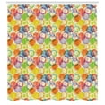 thumbnail image 3 of Modern Art Shower Curtain, Pastel Rough Scribble Look Overlapping Circles Grungy Irregular Composition, Fabric Bathroom Set with Hooks, 69W X 70L Inches, Multicolor, by Ambesonne, 3 of 3