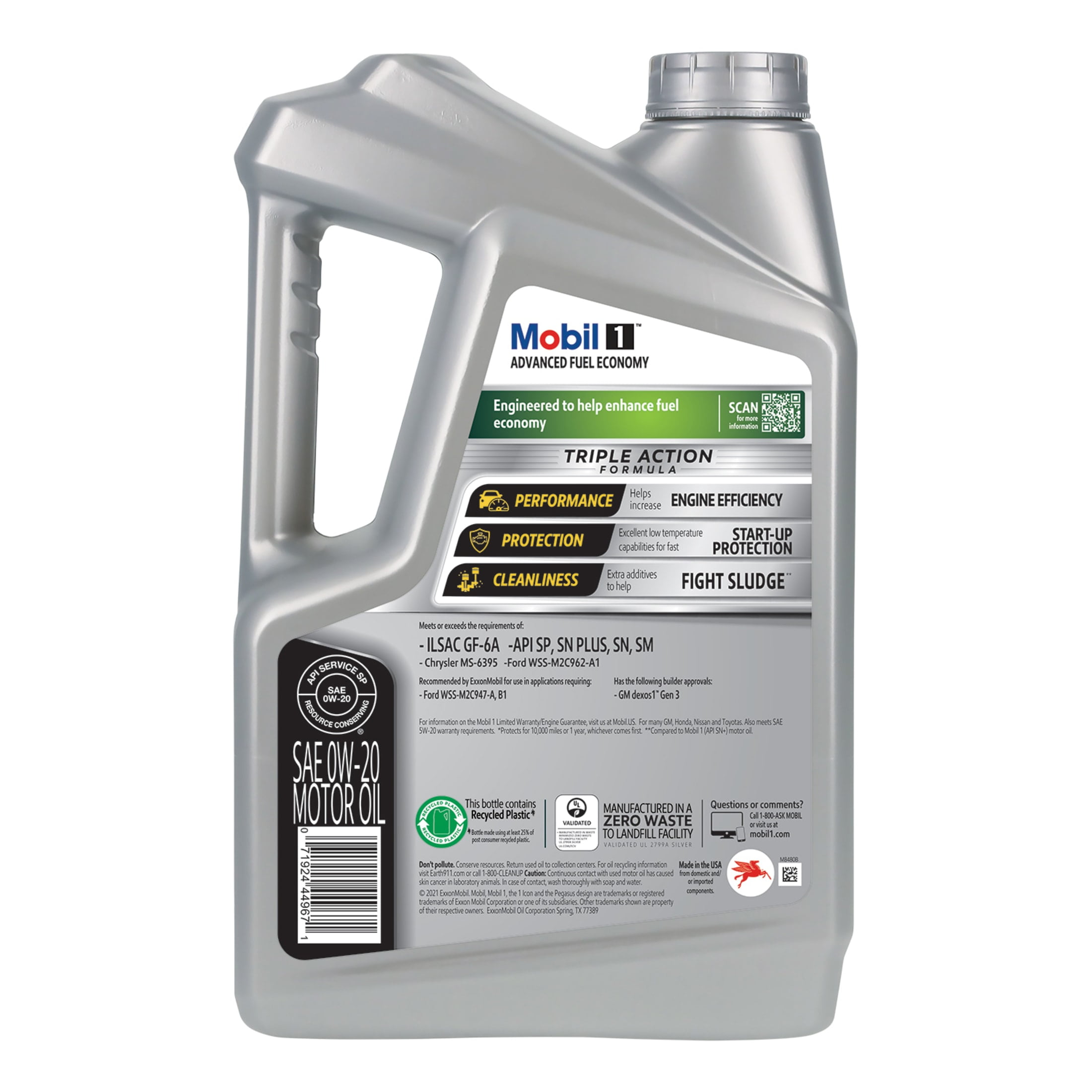  Mobil 1 Annual Protection 0W-20 Ultimate Aceite de motor  sintético completo, 1 cuarto de galón