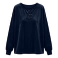 thumbnail image 5 of GEWSEY Velvet Blouses for Women Long Sleeve Crewneck Dressy Casual Velour Shirts Cocktail Evening Party Outfits (Blue, M), 5 of 5