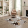 thumbnail image 2 of ODIKA 4'x6' Washable Area Rug Non-Slip, Chair-Friendly, Flatwoven Contemporary Layered Neutral Splash Brushstroke Large Beige Abstract Playful for Home Office, Under Desk, 2 of 7