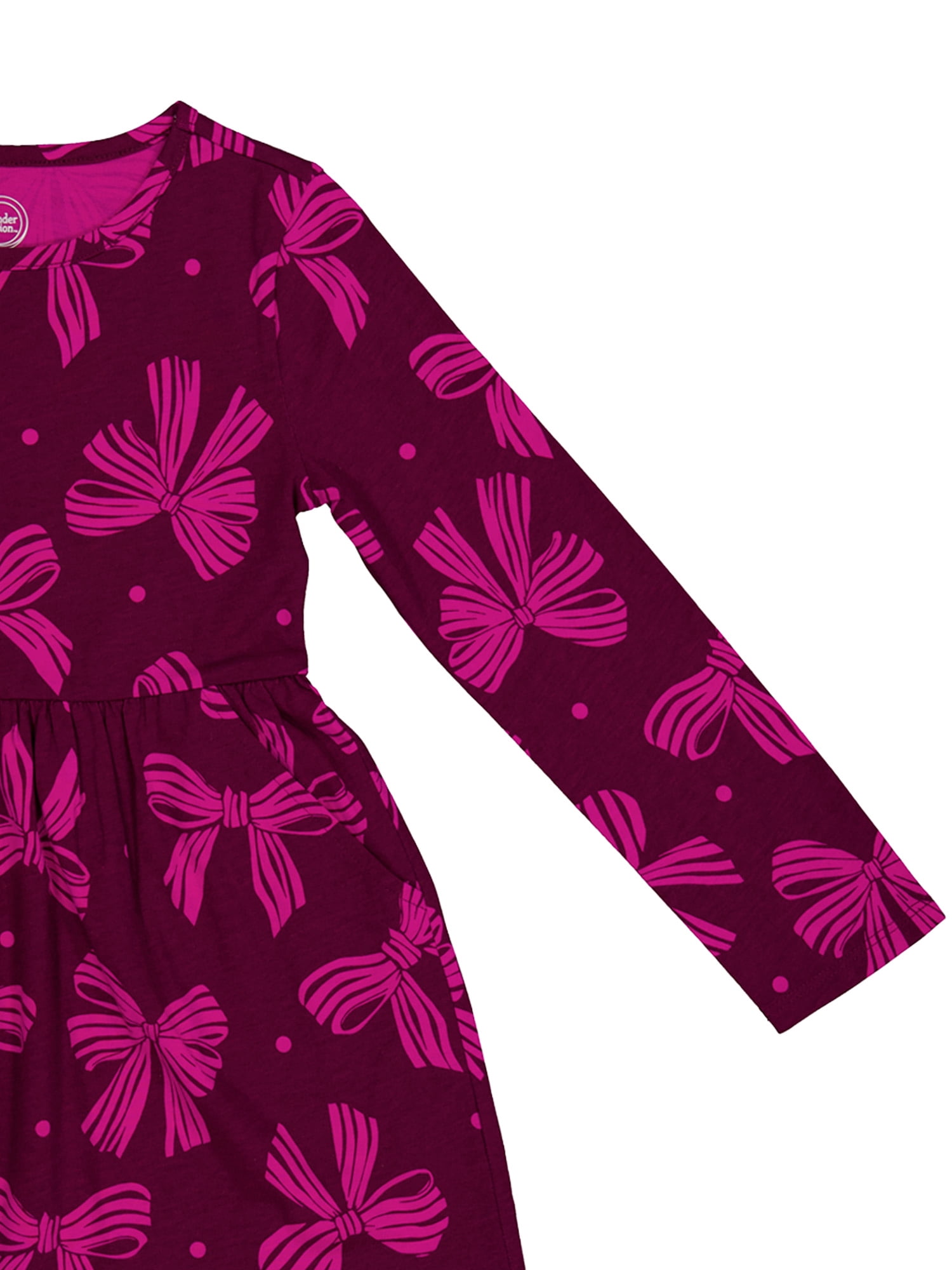 Wonder Nation Girls Long Sleeve Play Dress, Sizes 4-18 & Plus