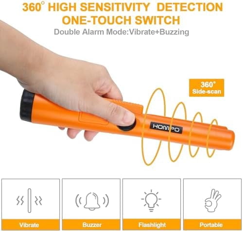 Metal Detector Pinpointer - Fully Waterproof Handheld Pin Pointer Wand, High Accuracy Professional Search Treasure Pinpointing Finder Probe$$Garden &