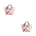 thumbnail image 2 of Jumpingount Fiambrera térmica para el almuerzo, bolsa aislada para Picnic, bolsa de almacenamiento de alimentos con estampado de flores, bolso flor colorida 2piezas, 2 of 6