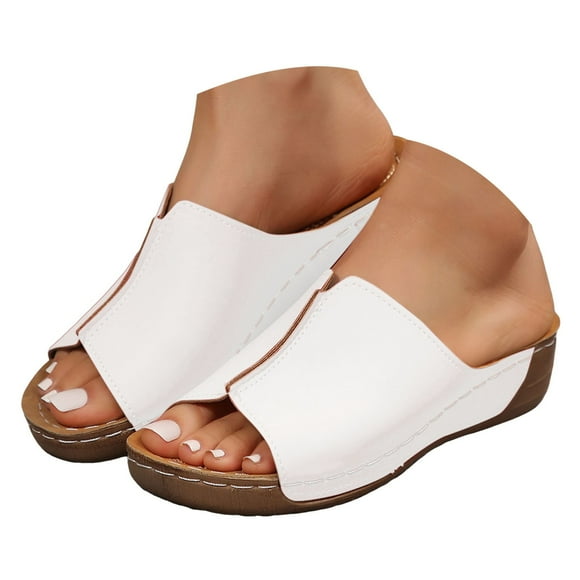 IUJSOY Women's Sandals Comfortable 2025 Wedges Slip on Summer Platform Sandals Slippers Shoes