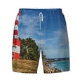 thumbnail image 4 of Lsque Mens Swim Trunks Lighthous Pattern - Bathing Suit Compression Liner - Beach Swim Shorts Swimwear - (S-3XL) - Stretch Quick Dry -Small, 4 of 9