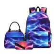thumbnail image 1 of Three-piece Backpack Girl's Starry Sky Graffiti Printed Schoolbag for Primary School Students Lightweight Waterproof Backpack, 1 of 6