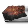 thumbnail image 3 of African Soft Flannel Fleece Blanket, Sunset Kwando River Caprivi Strip Namibia Evening Wilderness National Park, Cozy Plush for Indoor and Outdoor Use, 50" x 70", Coral Orange Black, by Ambesonne, 3 of 6
