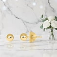 thumbnail image 5 of Mauli Jewels Women’s 14K Yellow or White Gold Filled Round Ball Stud Earrings – Secure Push Back, 4MM–8MM Sizes, 5 of 6