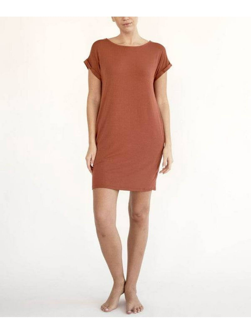 Fabina Bamboo Crop Round Neck Cap Sleeves Mini Dress With Pockets - Rosa  Apparel - Walmart.com