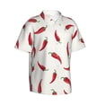 thumbnail image 2 of Bixox Men's Hawaiian Shirts Men's Chili Print Short-Sleeve Shirt-3X-Large, 2 of 8