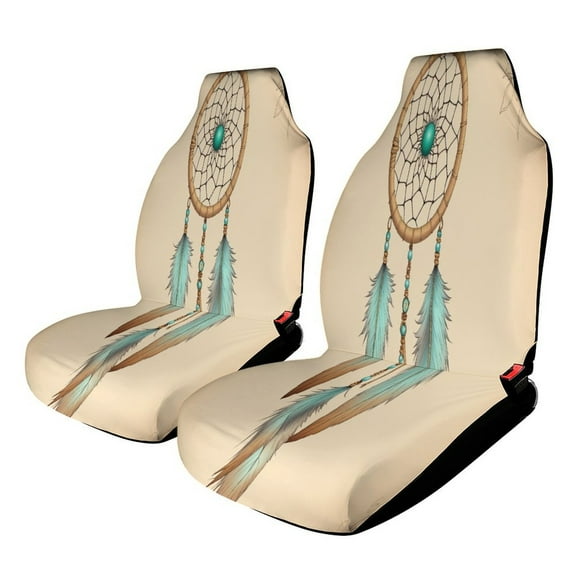 Dreamcatcher with Feathers And Beads Car Seat Covers,Universal Auto Front Seats Protector Fits for Car,SUV Sedan,Truck